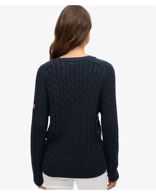 Superdry Blue & Co Slouchy Cable Knit Jumper