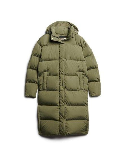 Superdry Natural Hooded Longline Puffer Coat