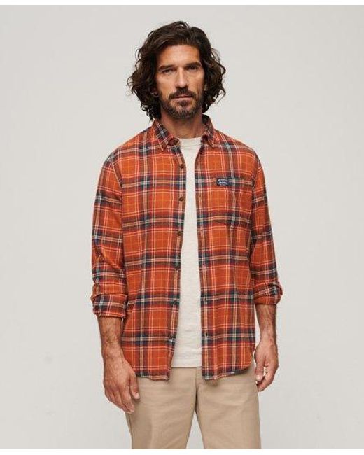 Superdry Red Long Sleeve Cotton Lumberjack Shirt for men