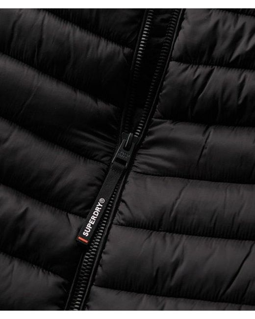 Superdry Black Fully Lined Hooded Fuji Sport Padded Jacket for men