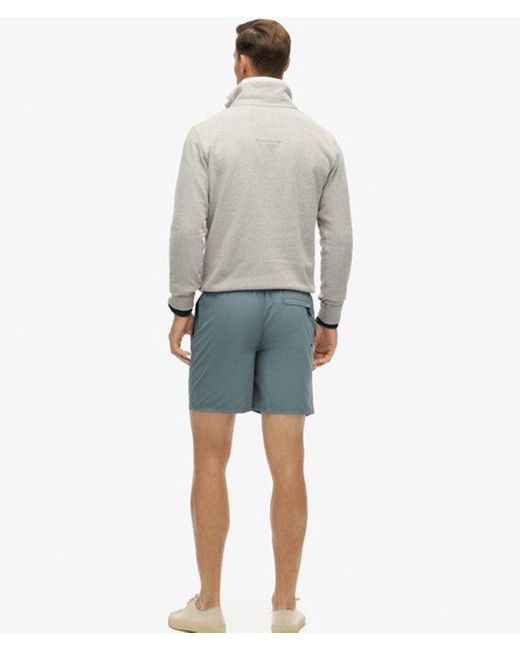 Superdry Blue & Co Premium Embroidered 17-inch Swim Shorts for men