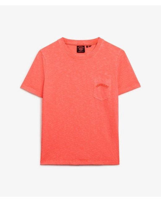 Superdry Red & Co Essential Logo Garment Dye Pocket T-shirt