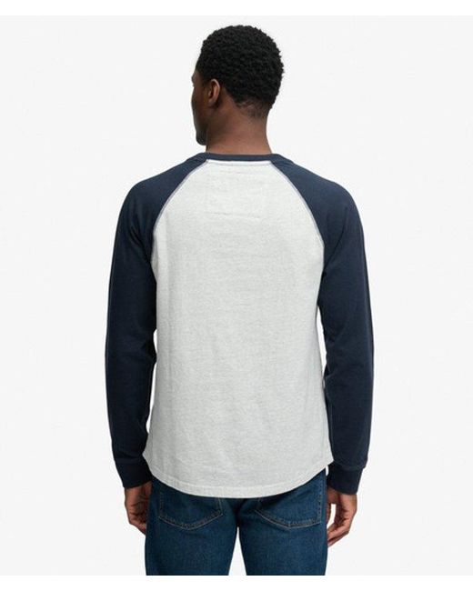 Superdry Blue & Co Vintage Athletic Baseball Top for men