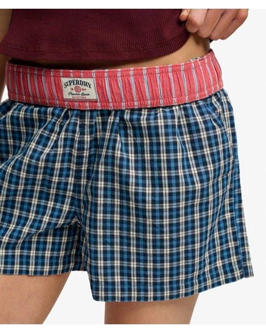 Superdry Red & Co Mini Check Cotton Shorts