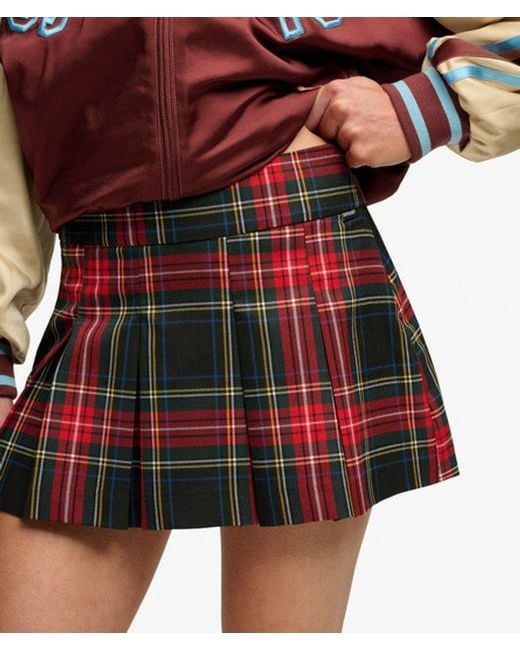 Superdry Red & Co Mini Pleated Skort