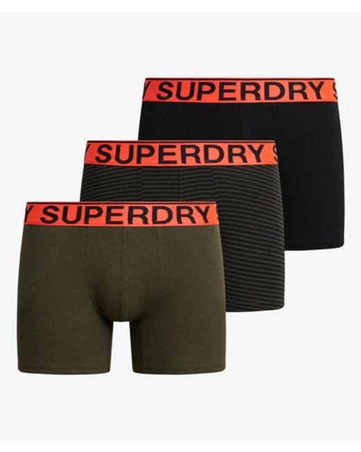 Superdry Green & Co Organic Cotton Boxer Triple Pack for men