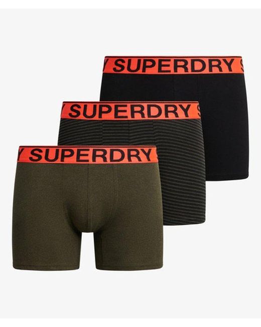 Superdry Green Organic Cotton Boxer Triple Pack for men