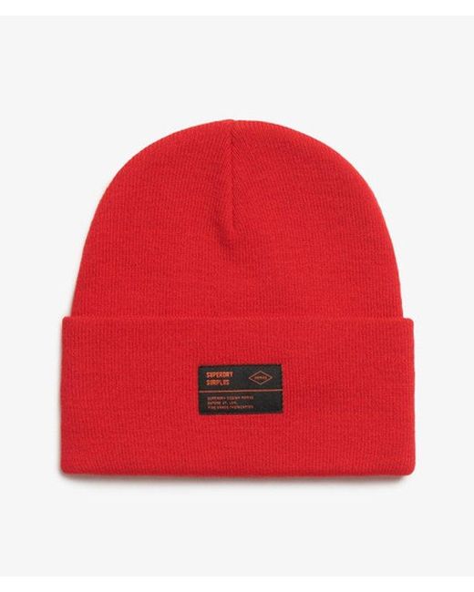 Superdry Red & Co Surplus Knitted Beanie Hat