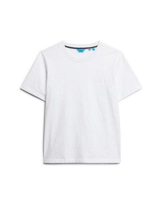 T-shirt à logo brodé essential Superdry en coloris White