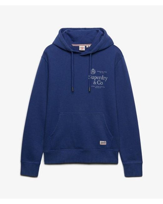 Superdry Blue & Co 1954 Company Relaxed Hoodie for men