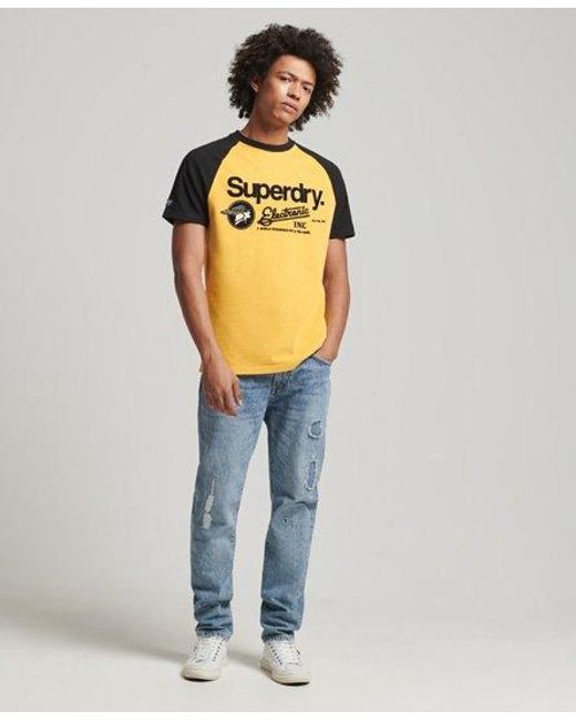 Superdry Gray Core Logo Graphic Raglan T-Shirt Pigment for men