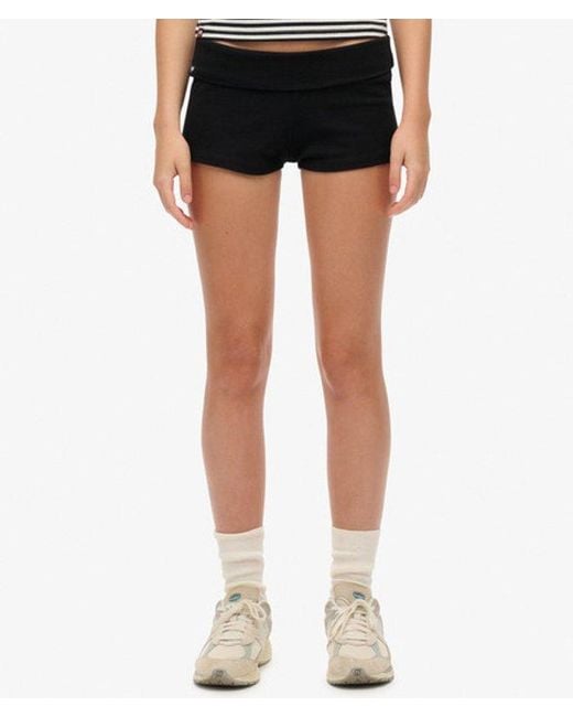 Superdry Black Athletic Essentials Fold Over Short