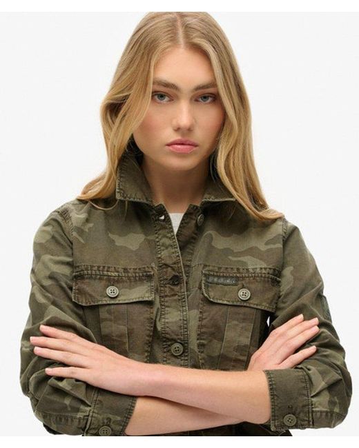 Superdry Green & Co Embroidered Military Field Jacket
