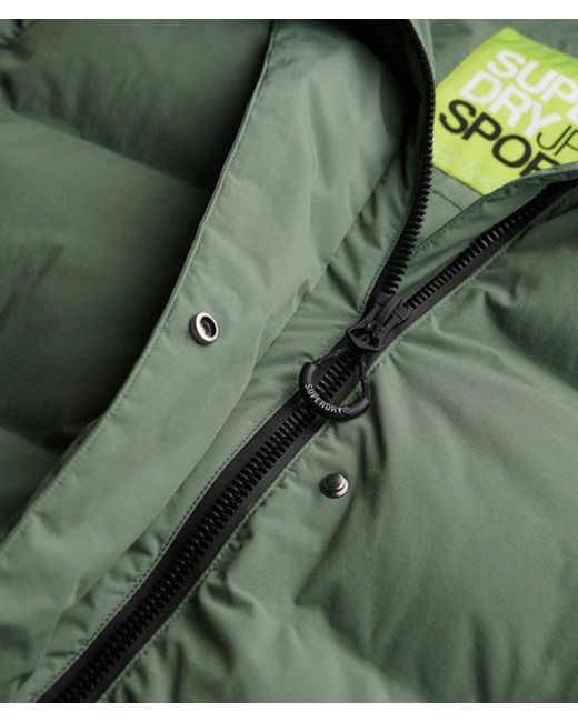 Superdry Green & Co Hooded Long Puffer Jacket
