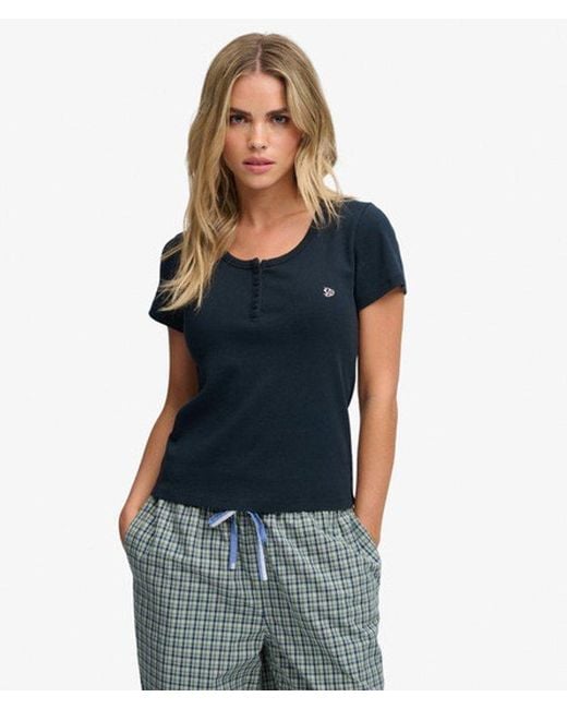 Superdry Blue & Co Athletic Essentials Button Down T-shirt