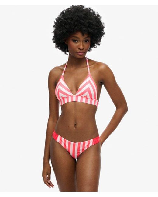 Superdry Red & Co Striped Cheeky Bikini Bottoms
