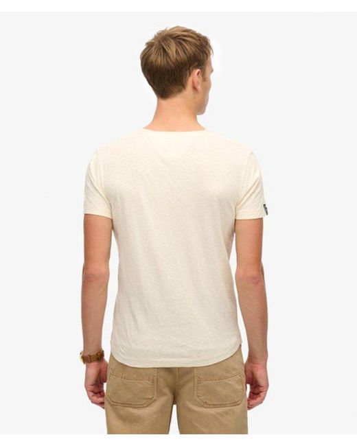 Superdry White The Merchant Store - Short Sleeve Grandad Top for men