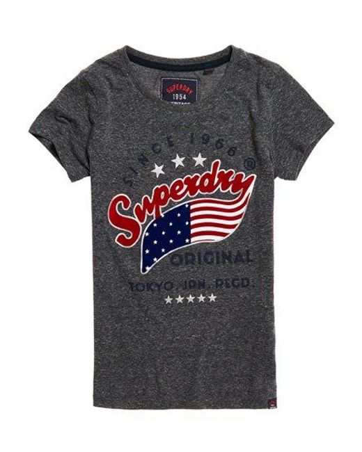 Superdry Gray American Star T-Shirt Charcoal Snow