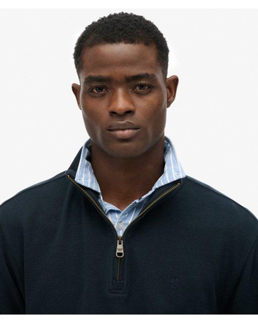 Superdry Blue & Co Ribbed Half Zip Jumper for men