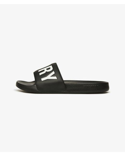 Superdry Black & Co Core Graphic Pool Sliders for men