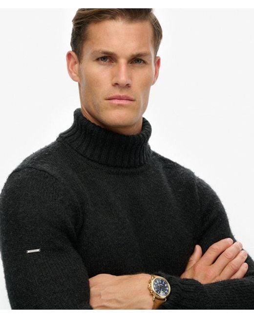 Superdry Black & Co Brushed Roll Neck Jumper for men