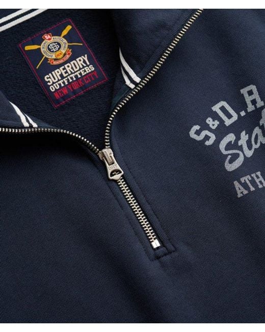 Superdry Blue & Co Athletic Essentials Half Zip Sweatshirt for men
