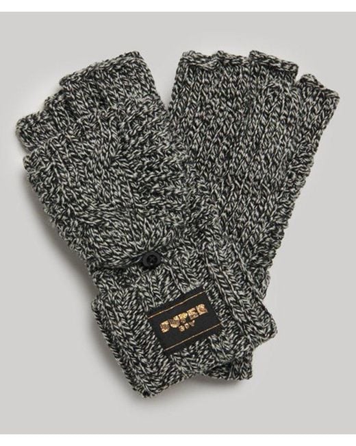 Superdry Black & Co Cable Knit Gloves