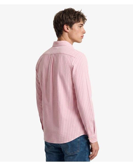 Superdry Red & Co Preppy Oxford Long Sleeve Shirt for men