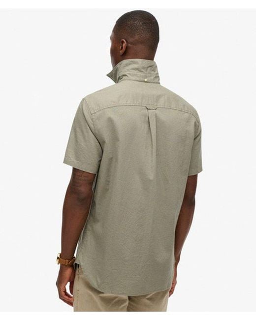Superdry Gray & Co City Cotton Linen Short Sleeve Shirt for men