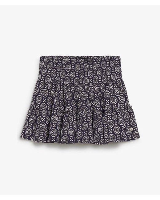 Superdry Gray & Co Ladies Classic Floral Print Tiered Jersey Mini Skirt