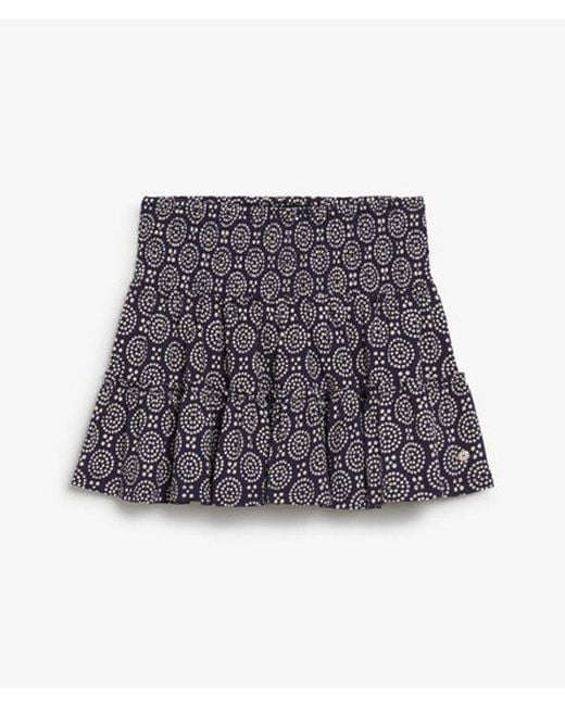 Superdry Gray Ladies Classic Floral Print Tiered Jersey Mini Skirt