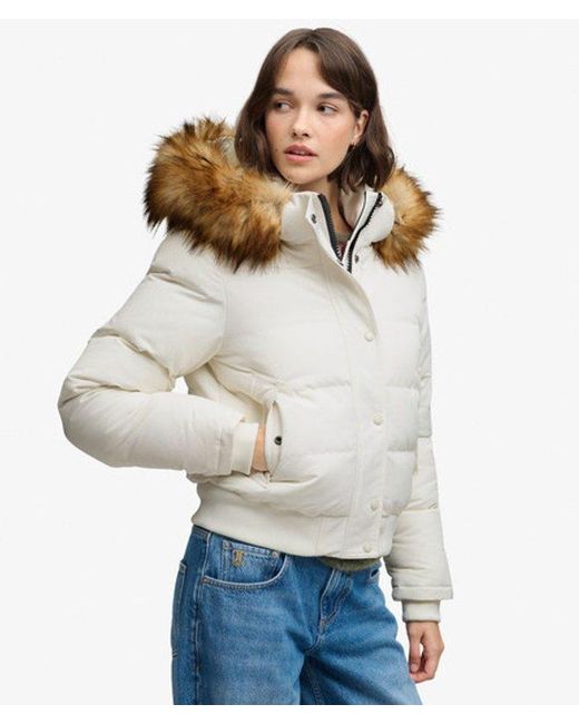 Superdry Gray Everest Hooded Bomber Jacket