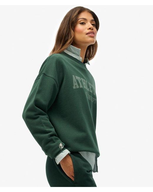 Superdry Green & Co Athletic Essentials Relaxed Crew Sweatshirt