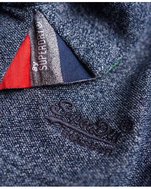 Superdry Blue Classic Pique Polo Shirt Eclipse Grindle for men