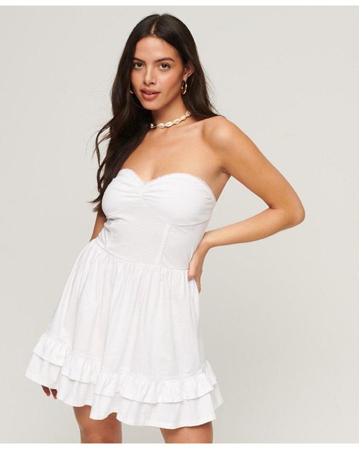 Mini-robe bustier en dentelle esprit années 50 Superdry en coloris Blanc |  Lyst