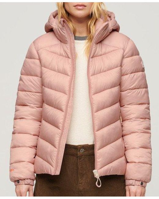 Superdry Pink Hooded Fuji Padded Jacket