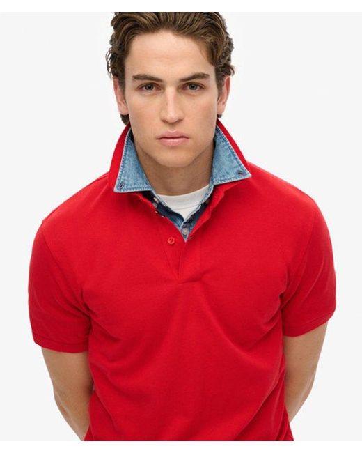 Superdry Red & Co City Pique Polo Shirt for men