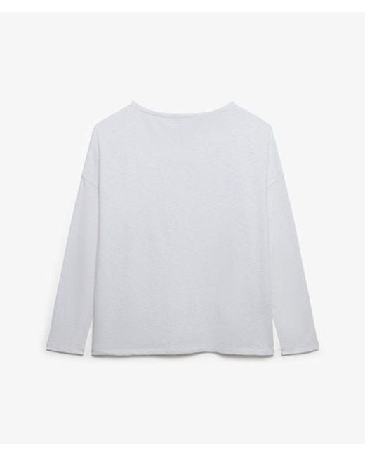 Superdry Gray & Co Studios Boat Neck Slub Long Sleeve Top