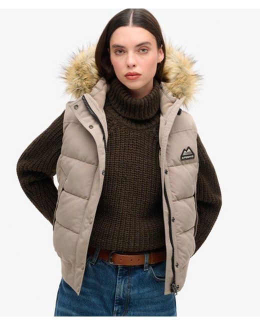 Superdry Black & Co Everest Faux Fur Gilet