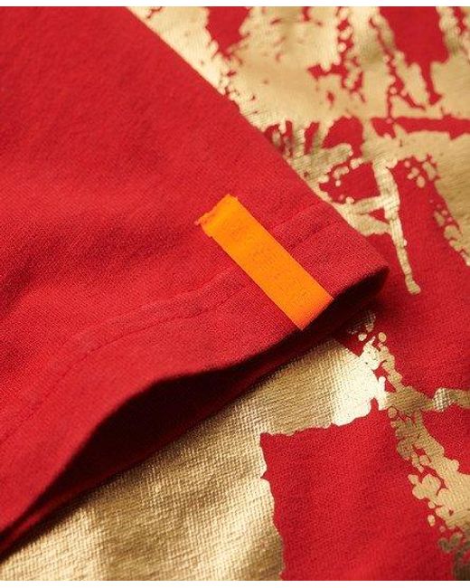 Superdry Red Osaka 6 Foil Standard T-shirt for men