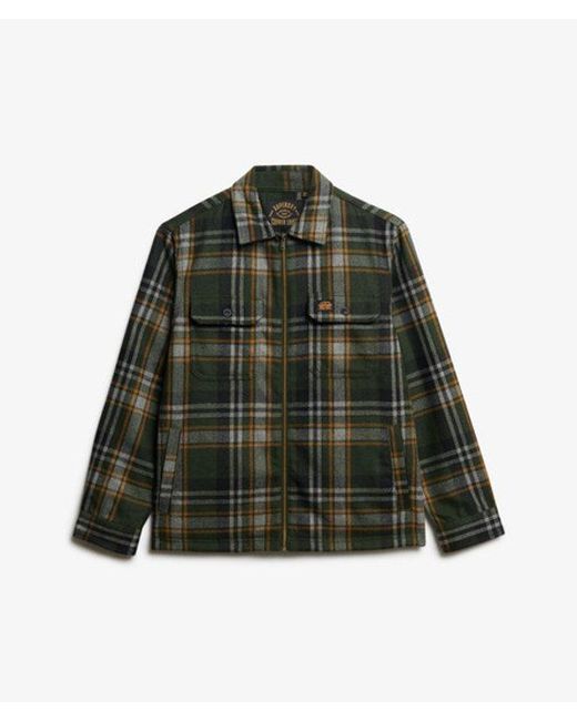 Superdry Green & Co Wool Blend Miller Zip Overshirt for men