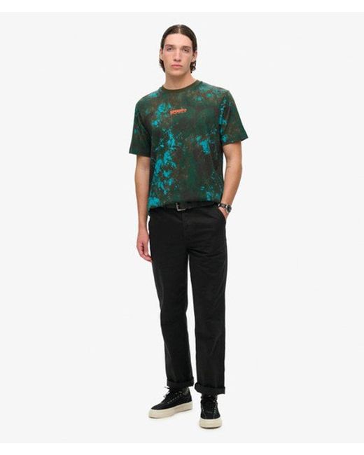 Superdry Green Utility Camo Graphic Loose T-shirt - Size: M for men