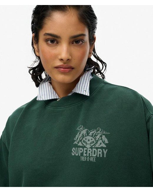 Superdry Green Lo-Fi Outdoor Mono Loose Crew Sweatshirt