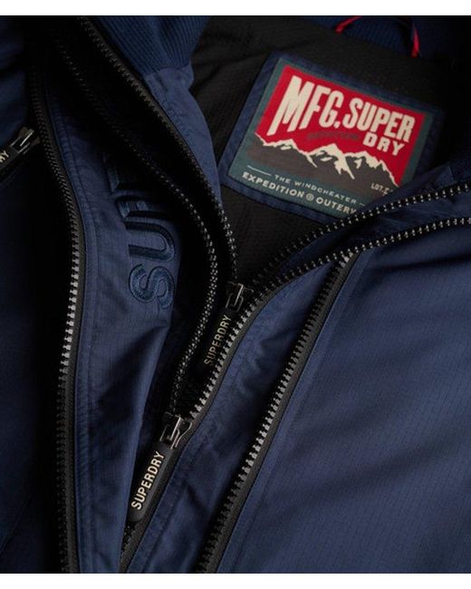 Superdry Blue & Co Hooded Mountain Windbreaker Jacket for men
