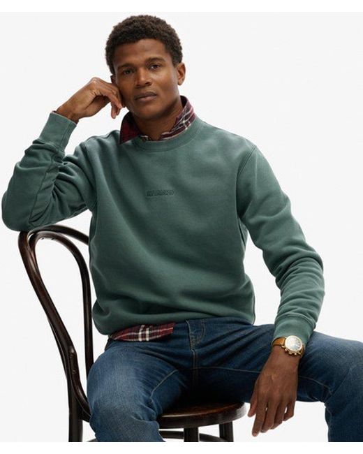 Homme Sweat Ras Du Cou Micro Logo Taille Superdry pour homme en coloris Green