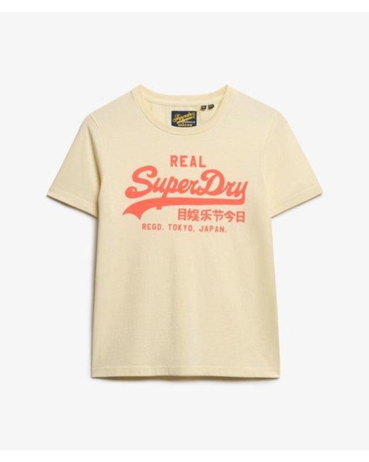 Superdry Blue & Co Vintage Logo Neon Fitted T-shirt
