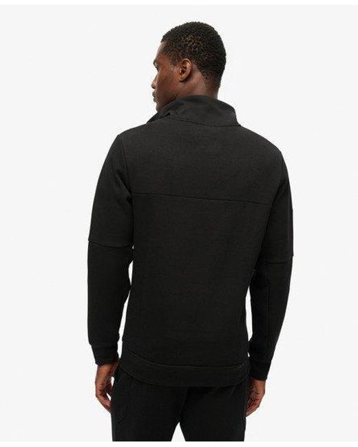 Superdry Black Tech Loose Half Zip Sweatshirt for men