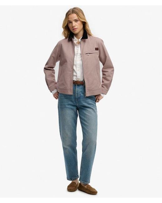 Superdry Pink & Co Cord Collar Ranch Jacket