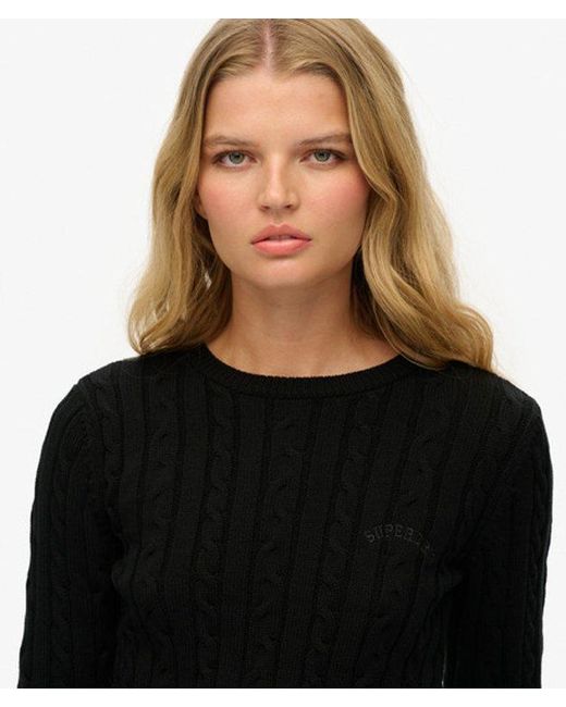 Superdry Black & Co Essentials Slim Cable Jumper