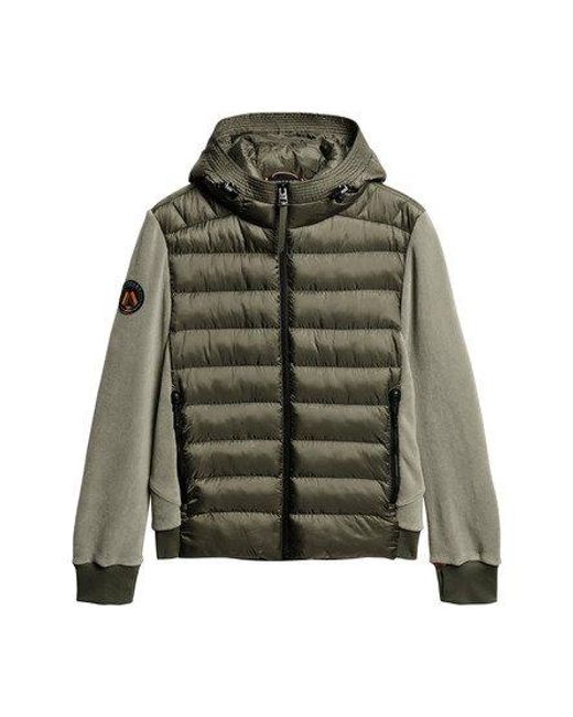 Superdry Gray Hooded Storm Fleece Bomber for men